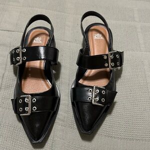 Women's Peyton Double Buckle Slingback
Flats with Memory Foam Insole.Wild
Fable